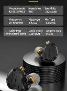 Audífonos In-Ear KZ ZS10 Pro X HiFi para monitoreo, música, audífonos monitores, audífonos para audiófilos