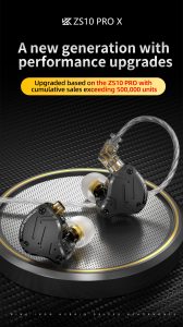 Audífonos In-Ear KZ ZS10 Pro X HiFi para monitoreo, música, audífonos monitores, audífonos para audiófilos