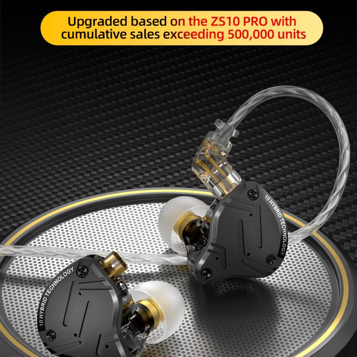 Audífonos In-Ear KZ ZS10 Pro X HiFi para monitoreo, música, audífonos monitores, audífonos para audiófilos