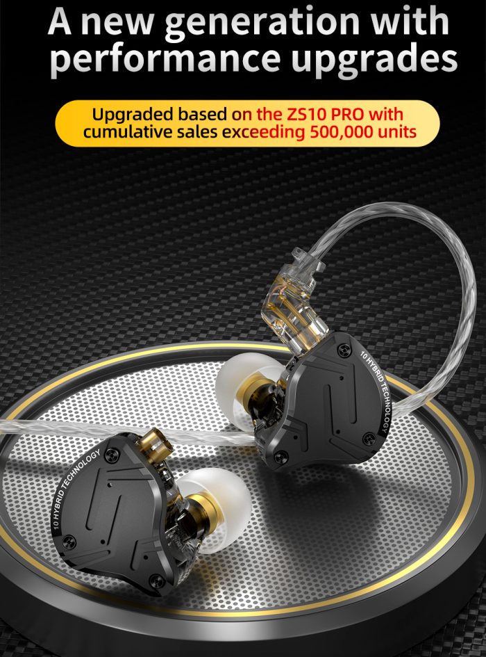 Audífonos In-Ear KZ ZS10 Pro X HiFi para monitoreo, música, audífonos monitores, audífonos para audiófilos