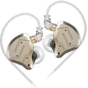 Audífonos KZ ZSN Pro 2 gold dorados con micrófono, monitores, audífonos alámbricos para monitoreo